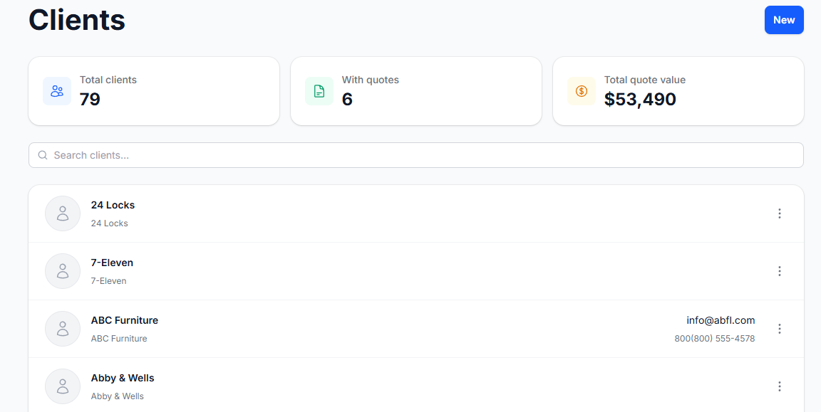 QuoteCrest client portal where clients review and accept quotes online